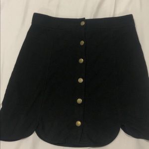 Button up suede skirt